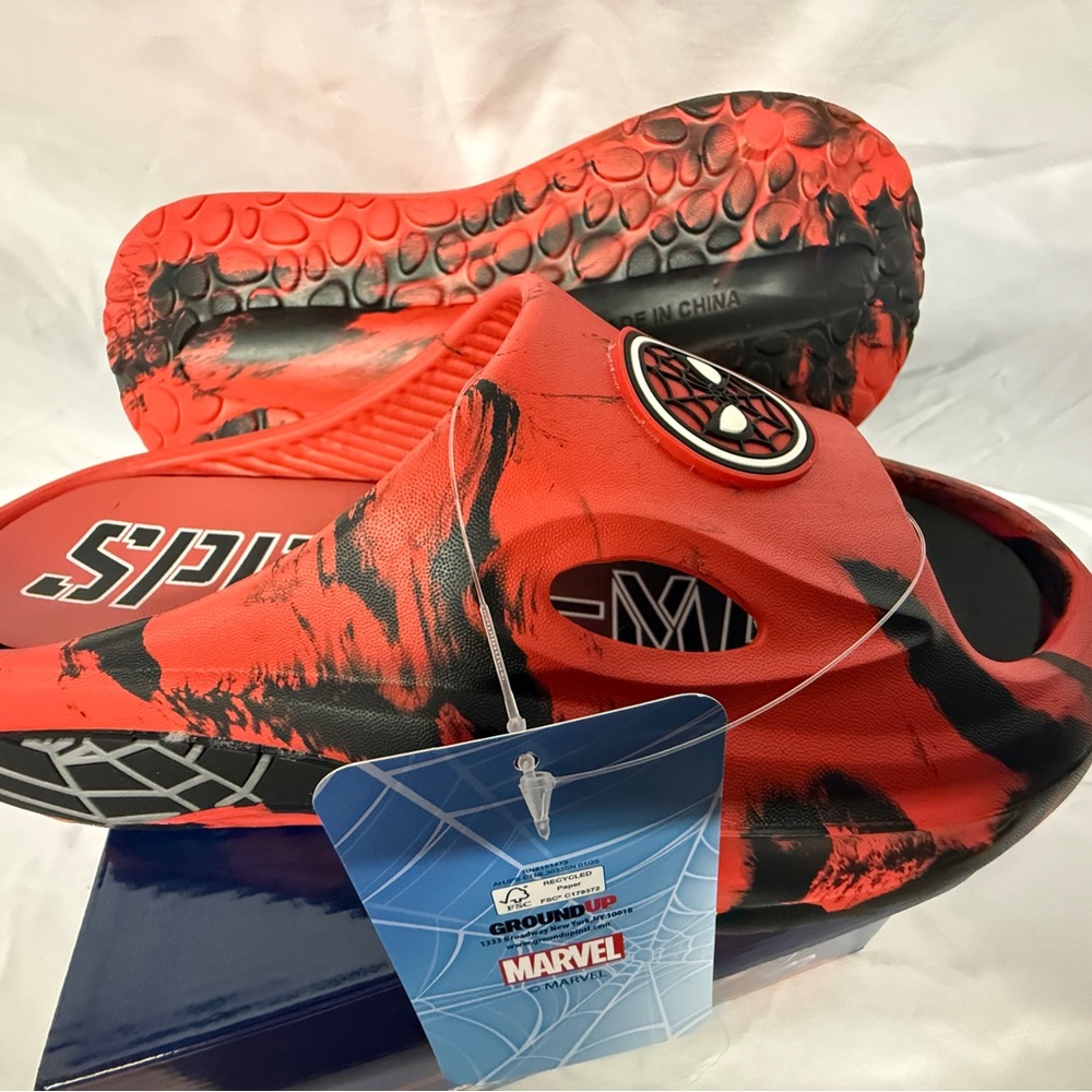 Marvel Spider-Man Red and Black Kids Sandal Slides